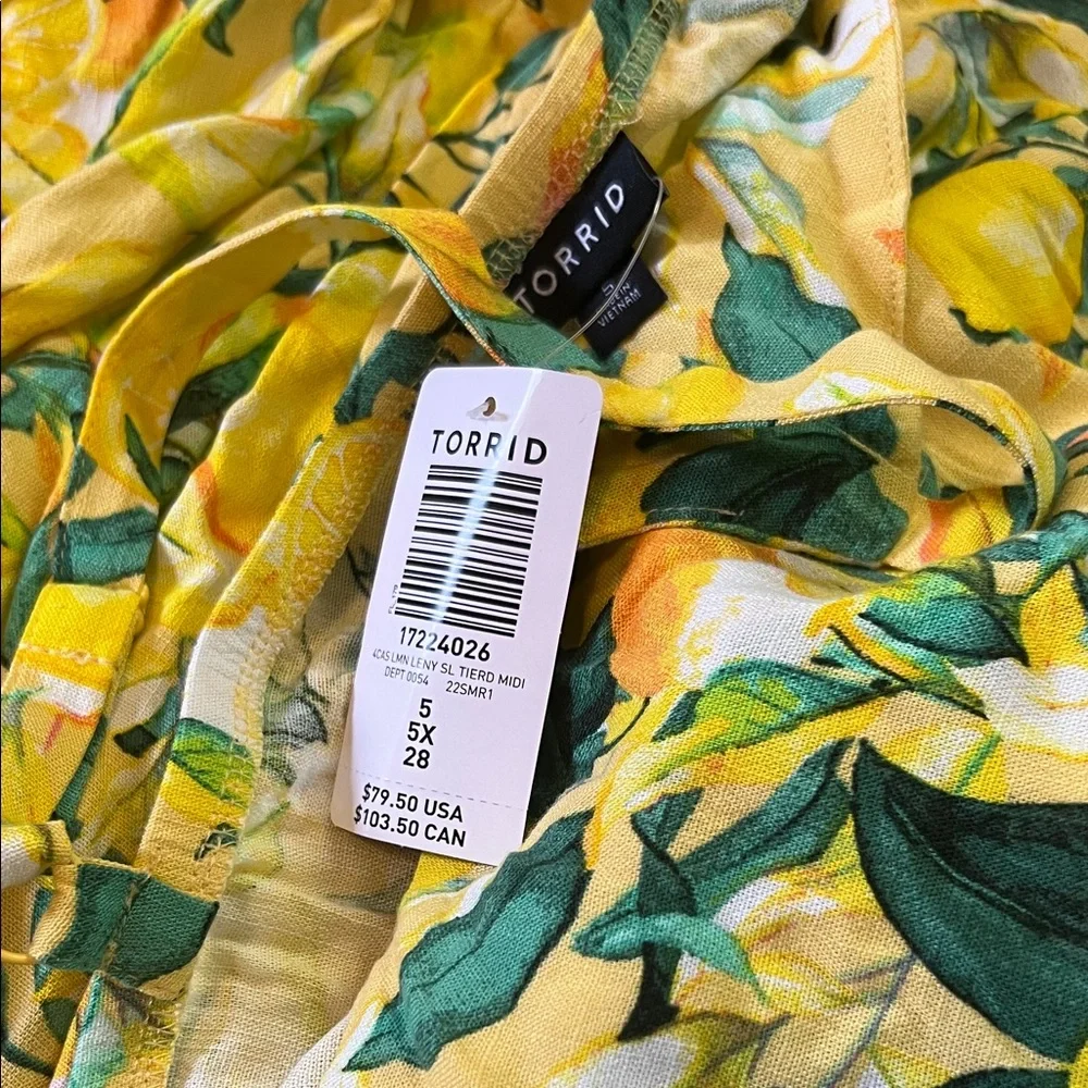 Torrid Yellow Floral Midi Sundress W/ Pockets!!! Sz 5x - Picture 6 of 6